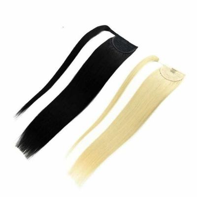 Extensões de cauda de cavalo de cabelo humano cru Dyeable 50.00cm * 8.00cm * 3.00cm Tamanho do pacote