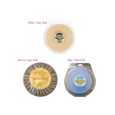 Custo de envio Banda de extensão de cabelo azul branco amarelo Peruca Rolo de cola adesiva HT-230830