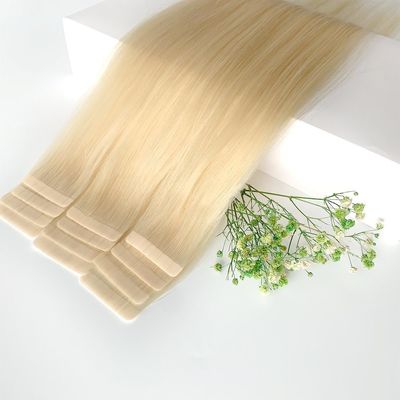 Cabelo humano pré-ligado de estilo cor loira crua 100% fita europeia em extensões de cabelo