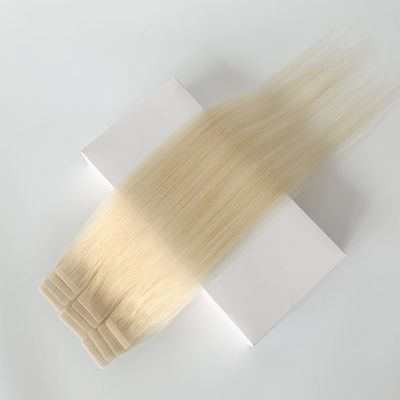 Cabelo humano pré-ligado de estilo cor loira crua 100% fita europeia em extensões de cabelo