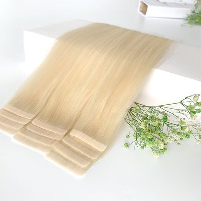 Cabelo humano pré-ligado de estilo cor loira crua 100% fita europeia em extensões de cabelo