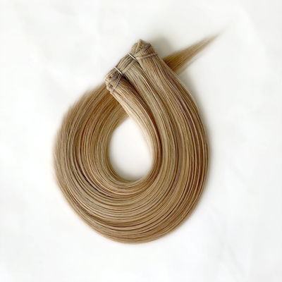 100 Remy cabelo humano costurado em entrelaçamento duplo desenhado loira russa entrelaçamento extensões para o cabelo