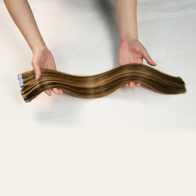 Não derramar fita de cabelo humano europeu na extensão do cabelo fita de cabelo Remy 200 embalagens/caixão