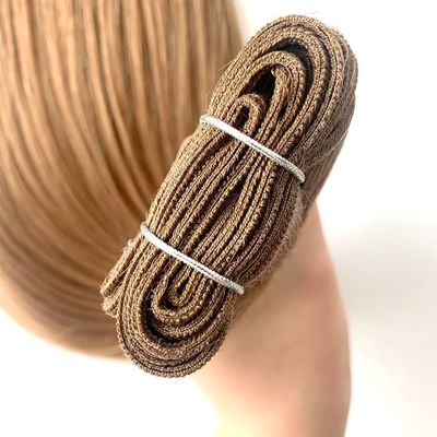 Tecido de cabelo de máquina duplo desenhado Remy russo de cabelo virgem Tecido para cabelo sem emaranhados