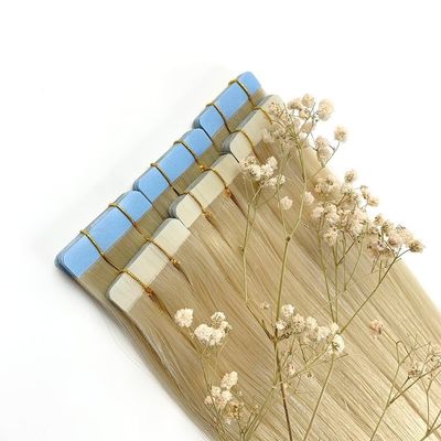European Double Drawn Russian Human Hair Tape Hair Extension Dyeable Pre-Bonded