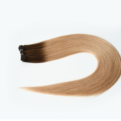 24 polegadas de cabelo natural reto, extensões de tecido, loiro Remi, cabelo humano duplo.