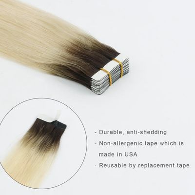 18 Meses de Vida Creme de cabelo humano indiano ondulado com fita Ins Extensões de cabelo com fitas duráveis