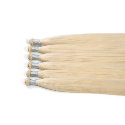 24 polegadas de tecido de génio duplo desenhado fino invisível amarrado à mão Virgem Remy extensões de cabelo