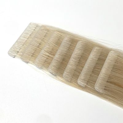 Banda de extensão de cabelo humano pré-ligada, invisível, ligada à mão, sem costura, injetável