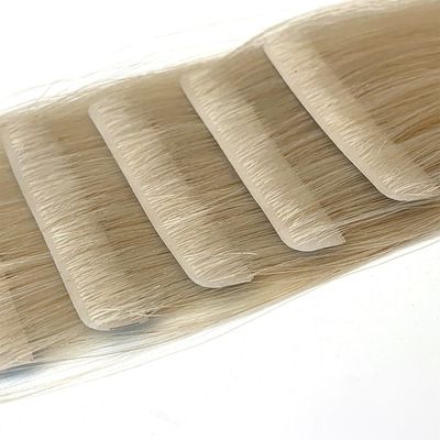 Banda de extensão de cabelo humano pré-ligada, invisível, ligada à mão, sem costura, injetável