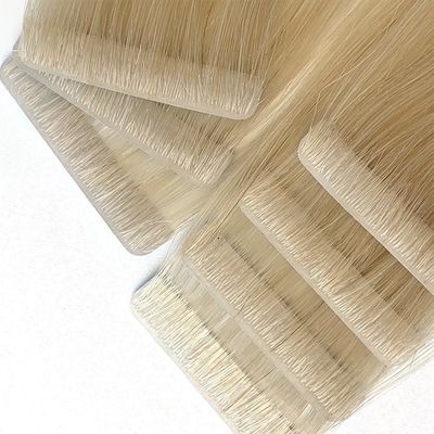 Banda de extensão de cabelo humano pré-ligada, invisível, ligada à mão, sem costura, injetável