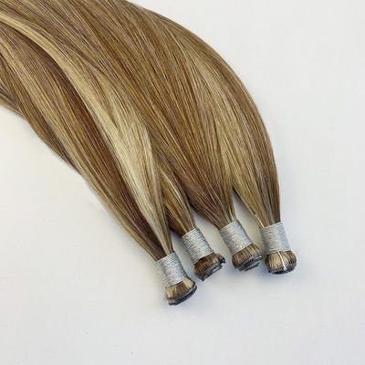 Russo retas fino invisível génio de tecido extensões de cabelo duplo cabelo humano desenhado