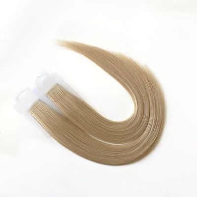 Banda de extensão de cabelo humano pré-ligada, invisível, ligada à mão, sem costura, injetável