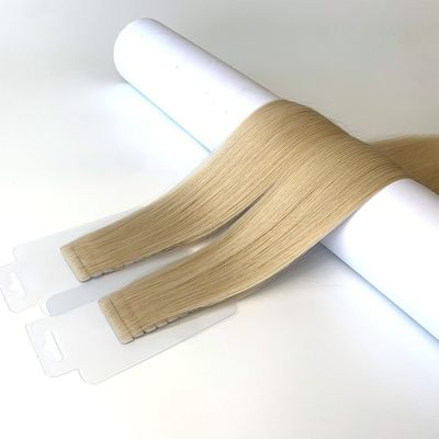 Banda de extensão de cabelo humano pré-ligada, invisível, ligada à mão, sem costura, injetável