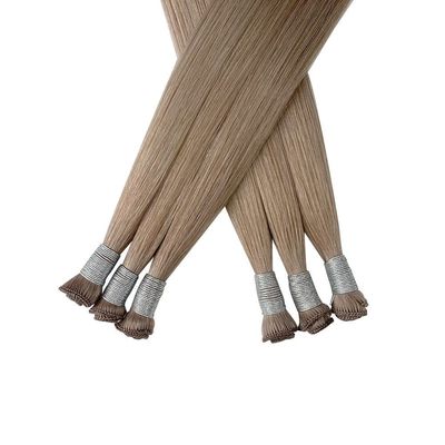 24 polegadas Brasileira Remy cutícula alinhada cabelo reto amarrado com as mãos extensões de trama fina macia