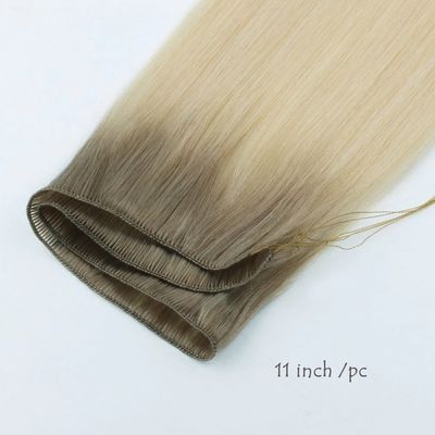 24 polegadas Brasileira Remy cutícula alinhada cabelo reto amarrado com as mãos extensões de trama fina macia