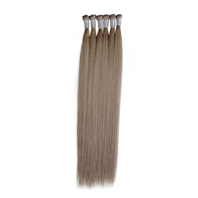 Extensões de fios de cabelo 100% naturais, com a mão amarrada, invisível, duplo alinhamento.