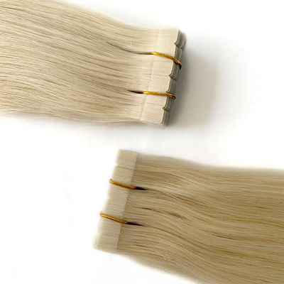 Extensões de cabelo com cutícula completa alinhada com mini fita dupla desenhada 613 loira 20 polegadas reta