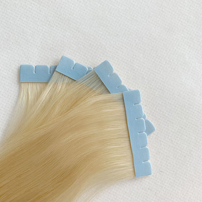 Extensões de cabelo com cutícula completa alinhada com mini fita dupla desenhada 613 loira 20 polegadas reta