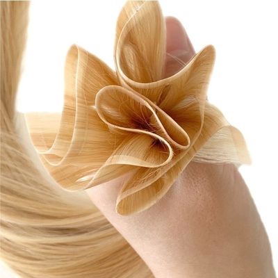 Cabelo Humano Estilo Direito PU Tecido de Pele Amarrado à Mão Mini Tecido Plano para Salão de Cabelos Remy
