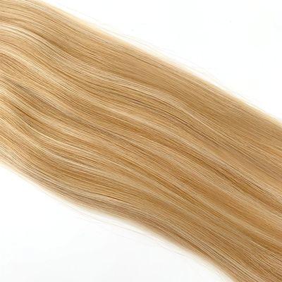 Cabelo Humano Estilo Direito PU Tecido de Pele Amarrado à Mão Mini Tecido Plano para Salão de Cabelos Remy