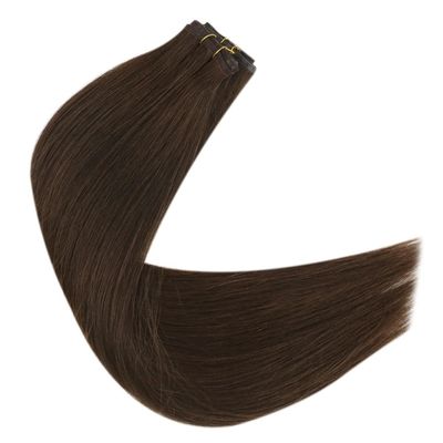 Cabelo de trama plana mini com trama de pele PU e design alinhado de cutícula dupla PW-24268