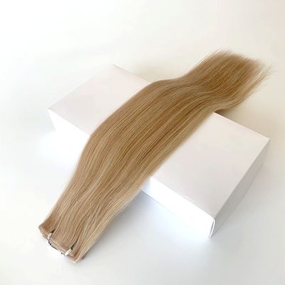 Extensões de cabelo em bruto 100% de cabelo humano Duplo desenho PU Tecido de pele PU Invisível Tecido de cabelo PU