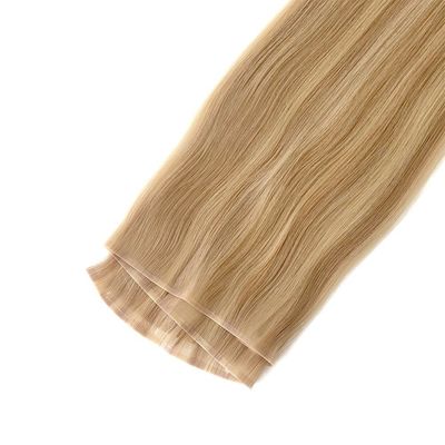 Pagamento completo Duplo Traçado Flat Track Ruso Remy Cabelo Humano Pele PU Weft Extensões de cabelo