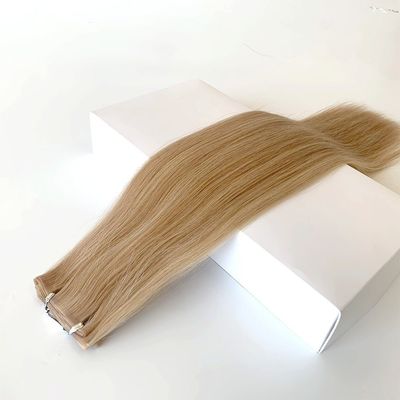Pagamento completo Duplo Traçado Flat Track Ruso Remy Cabelo Humano Pele PU Weft Extensões de cabelo