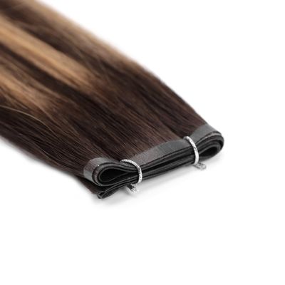 Cores naturais e estratificáveis de pele de cor muti de dois lados tecidos de cabelo humano extensões de cabelo PU