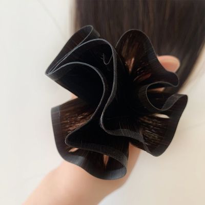 Cabelo duplo de pele de PU, com tecido, sem costura, de luxo, virgem, cabelo humano brasileiro