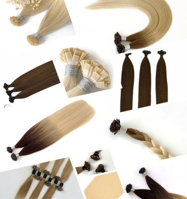 Italiano Remy Hair Extensões de cabelo de ponta plana de queratina com pagamento inicial