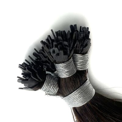 Extensões pré-ligadas de cabelo humano duplamente desenhadas em U/I/Y com queratina de ponta plana