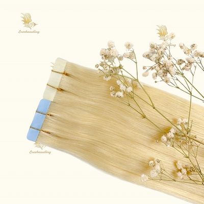 12A Grade Blonde Color Tape Hair Extensions Sem Enredos e Acessível para Cabelos Sem Enredos