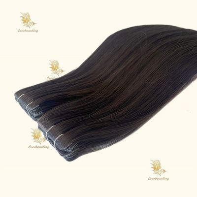 Cutila dupla desenhada europeia intacta Invisível Gênio Extensões de tecido de cabelo reto