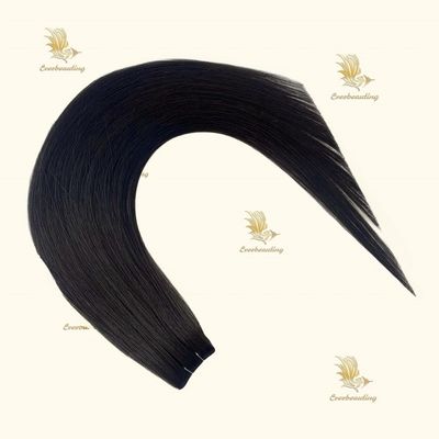 Cutila dupla desenhada europeia intacta Invisível Gênio Extensões de tecido de cabelo reto