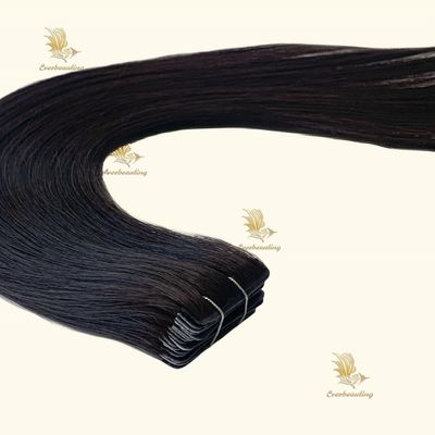 Cutila dupla desenhada europeia intacta Invisível Gênio Extensões de tecido de cabelo reto