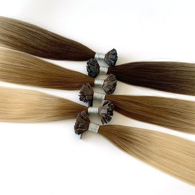 Perlas italianas de ponta personalizada natural de ponta plana extensão de cabelo Remy Virgem duplo desenhado