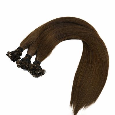 Personalização Duplo Desenhado Crudo Russo Crudo Cutícula Remy Cabelo Queratina Flat Tip Extensões de Cabelo Humano