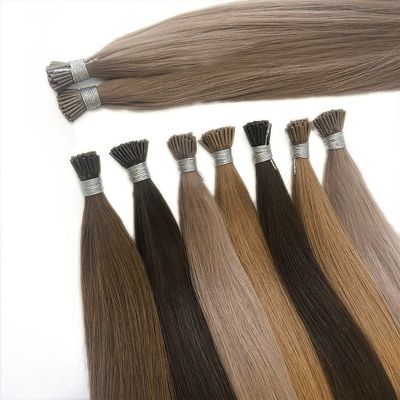 Anel X Pré-ligado Muti-Color cabelo humano russo Micro Anel I ponta extensões de cabelo durável