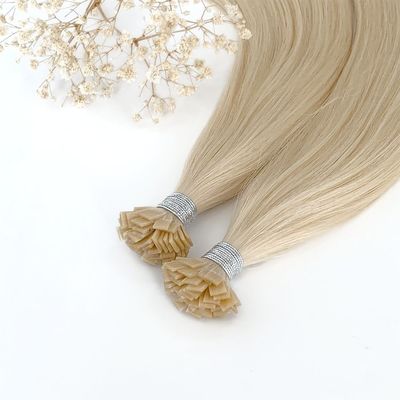 Extensões de cabelo de ponta plana alinhadas com cutícula dupla com tratamento italiano de queratina