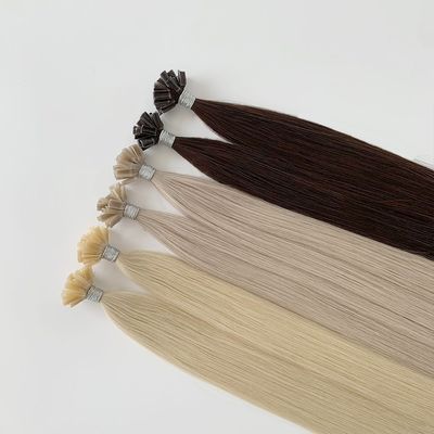 Tipo de cabelo humano Cabelo brasileiro pré-enrolado 100% duplo Remy Prolongamentos de pontas de unhas U