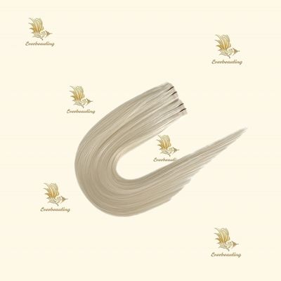 Cabelo humano sedoso, reto, duplo, puxado PU, fita sem costura fina, em extensões de cabelo, emaranhado, não