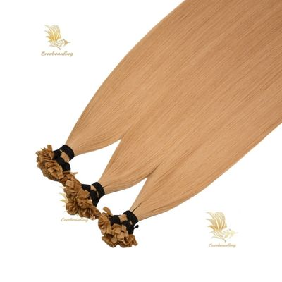 Cabelo humano pré-ligado russo, bruto, duplo desenhado, Remy, extensões de ponta plana sem emaranhado