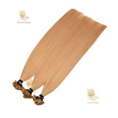 Cabelo humano pré-ligado russo, bruto, duplo desenhado, Remy, extensões de ponta plana sem emaranhado