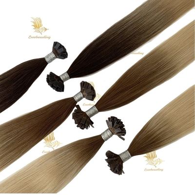 240530 Ponto de queratina plano Extensão capilar cutícula alinhada Remy cabelo humano russo 1 g/ fio