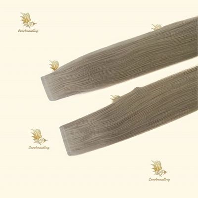 Real Remy cabelo humano fita reutilizável em extensões de cabelo cinza platina blonda tipo bastão