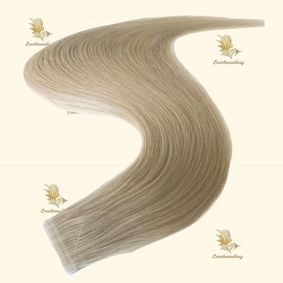 20 polegadas cinza loira cor russa fita de cabelo extensão fita sem costura em extensões cabelo humano