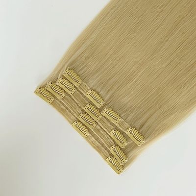 Clip em Extensões de Cabelo 100% Humano Crudo Clip de Cabelo Indiano Ins Sem Derramamento Tinturável