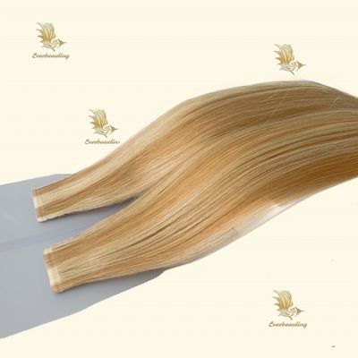 Extensões de cabelo humano sem derramamento 100% cutícula alinhada cor de piano fita estreita no cabelo